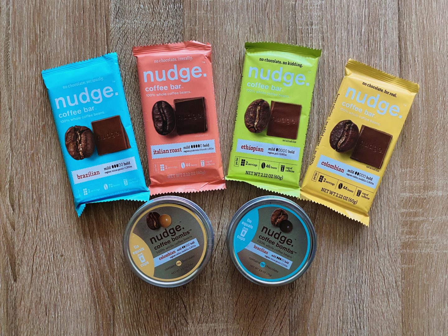 Edible Caffeine Boost with Nudge Coffee Bars™ and Coffee Bombs™